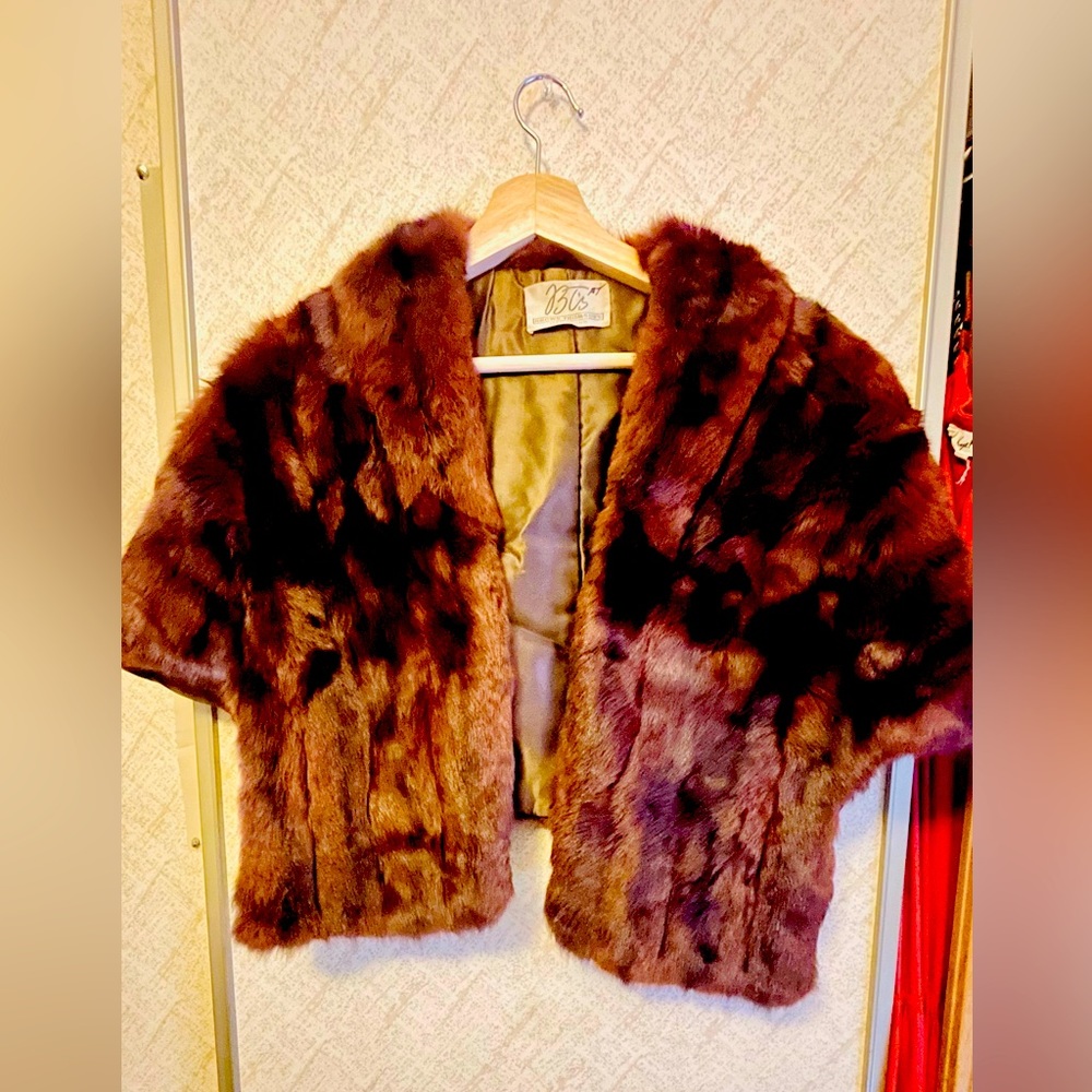 1950's vintage collard fur stole